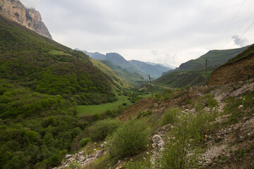Panoramic view of the Caucasus mountains