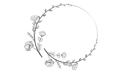 Floral Wedding Frame Vector