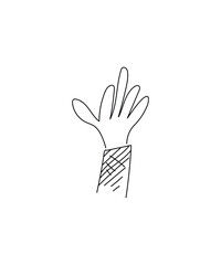 hand up hand draw icon, vector best line icon.