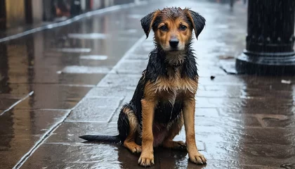 Poster Stray Homeless Dog: A Call for Pet Adoption © Eliane