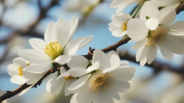 white cherry blossom, Generative Ai