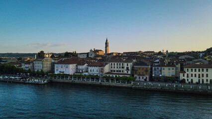 Aerial view of Arona, Italy