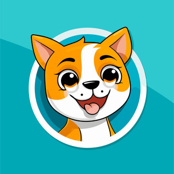 funny dog vector with smile on a isolated background
