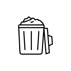 Trash can outline icons, minimalist vector illustration ,simple transparent graphic element .Isolated on white background