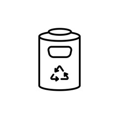 Trash can outline icons, minimalist vector illustration ,simple transparent graphic element .Isolated on white background