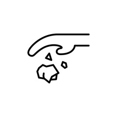 Throw paper outline icons, minimalist vector illustration ,simple transparent graphic element .Isolated on white background