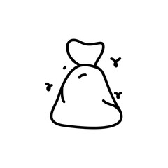 Trash bag outline icons, minimalist vector illustration ,simple transparent graphic element .Isolated on white background