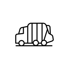Dump truck outline icons, minimalist vector illustration ,simple transparent graphic element .Isolated on white background
