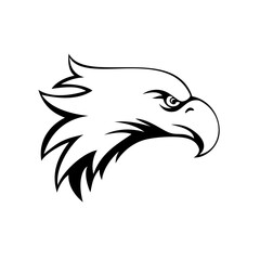 Eagle Logo. Eagle head icon vector. Hand-drawn eagle head logo Icon.  Eagle head simple sign. Eagle head vector design illustration.