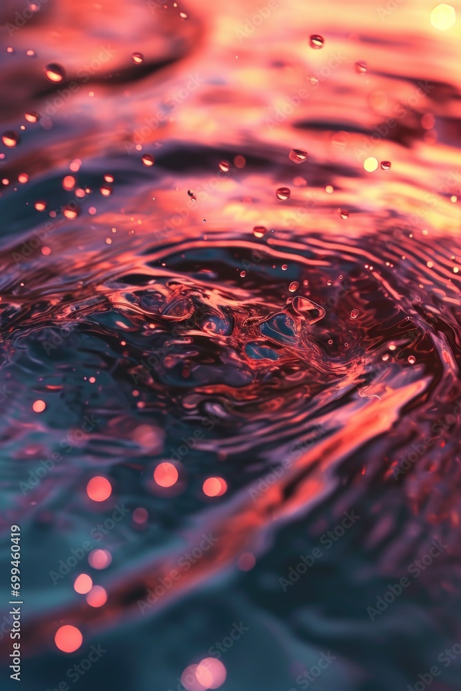 Aufkleber A close-up view of a single water drop in a body of water. This image can be used to represent concepts such as purity, nature, and tranquility. environmental themes