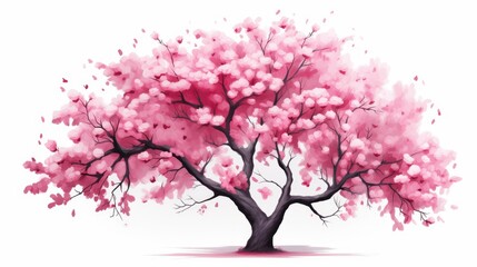 vector illustration,cherry blossom tree isolated on white backdrop
