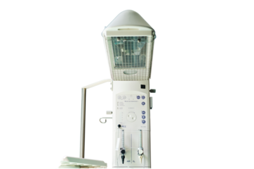 A device for resuscitation of infants and checking the child on the Apgar scale after delivery, isolated on a white background. Machine for oxygen supply and resuscitation of the baby after childbirth