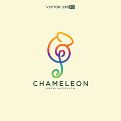 chameleon modern gradient logo design template. vector illustration.