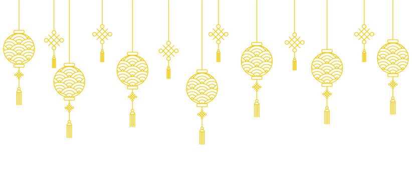 Chinese New Year. Chinese laterns vector transparent background eps.