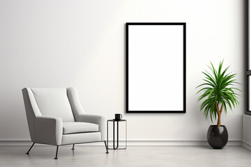 Minimalist Poster Frame Mockup created with Generative AI