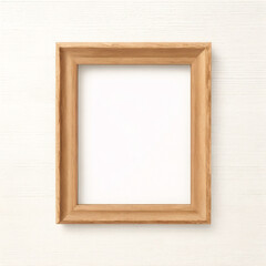 Leere hölzerne Bilderrahmen-Attrappe isoliert auf transparentem Hintergrund, horizontale Landschaftsgrafik-Vorlage für Foto, Bild, Bild, Wandkunst, Text, Zitat. Rahmen aus hellem Eichenholz.