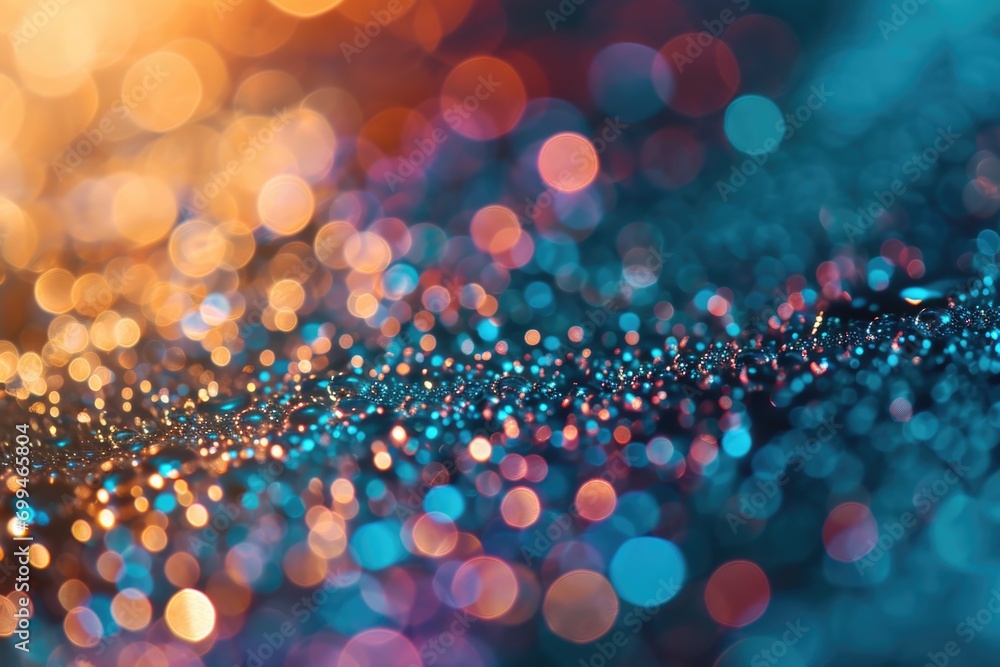 Poster A close-up shot of a blurry background with mesmerizing lights. Perfect for adding a dreamy and enchanting touch to any design
