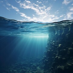 Underwater Ocean, Water under the sun, body of water, texture, blue, atmosphere png
