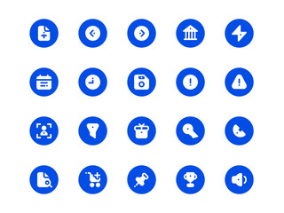 Circular Fill Style User Interface Icon Pack. Collection of Essential Icon Sets, Perfect for Websites, Landing Pages, Mobile Apps, Presentations and for UI UX Needs.