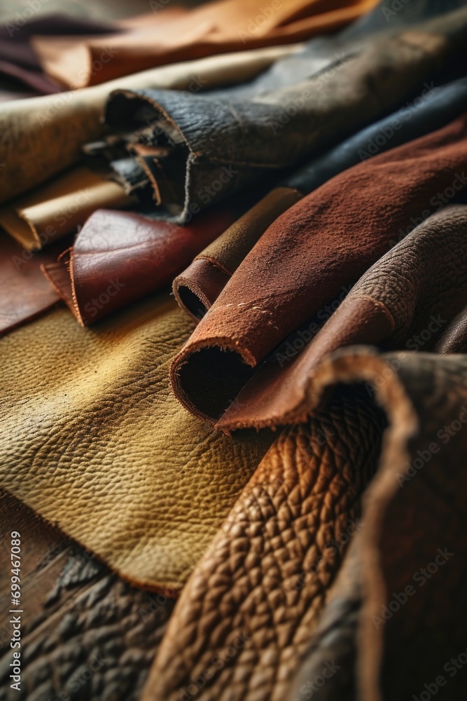 Aufkleber a detailed close-up of a bunch of leather. can be used in various projects