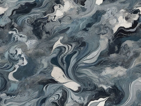"Marine Majesty: Grays and Blues in Marble with Coastal Allure"