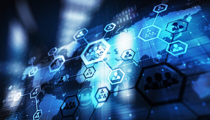 HR, Human resources management, recruitment, outsourcing. Business and modern technology concept.