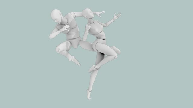 3D rendered illustration of a dancer 360