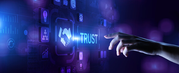 Trust customer loyalty relationship business concept on virtual screen.
