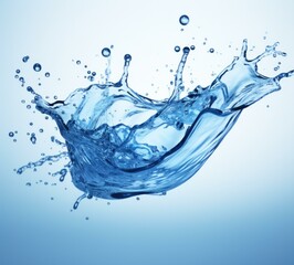 Water splash on blue background. Generative AI.