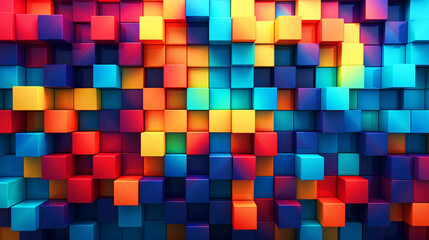 Colorful geometrical shape background - ai generative