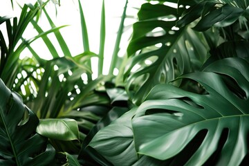 A close-up view of a bunch of green plants. Can be used for botanical illustrations or as a background for nature-themed designs