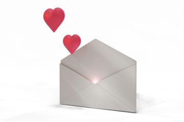 3D Illustration ,realistic  notification of new message.