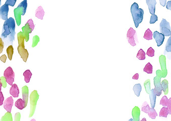 カラフルなドットが散った水彩テクスチャの背景イラスト素材