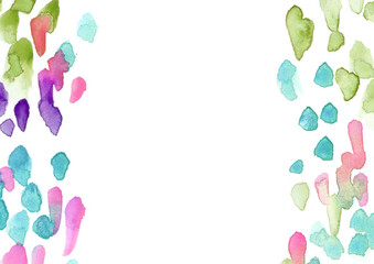 カラフルなドットが散った水彩テクスチャの背景イラスト素材