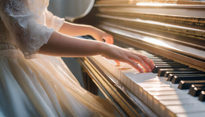 The process of playing the piano