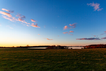 sunset over the field