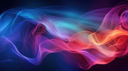 Chic prismatic smoke over shadowy surface, extensive plumes of colorful smoke on dark background