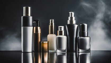 Naklejka premium Blank Skincare Packaging Spray Mockup: Cosmetics Spa Treatment Oil Product