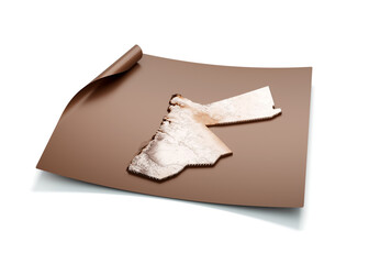 Map Of Jordan Old Style Brown On Unrolled Map Paper Sheet On White Background 3d Illustration