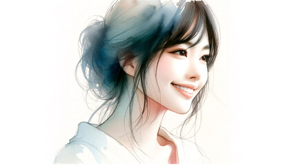 watercolor painting of a woman