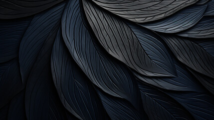 A close-up featuring black bird's feathers in a dark yet detailed digital art piece, presented in 4K resolution for a visually stunning experience