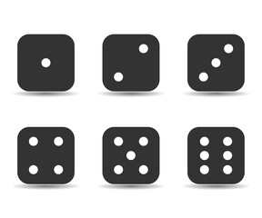 Dice sides or dice faces icon set vector  illustration