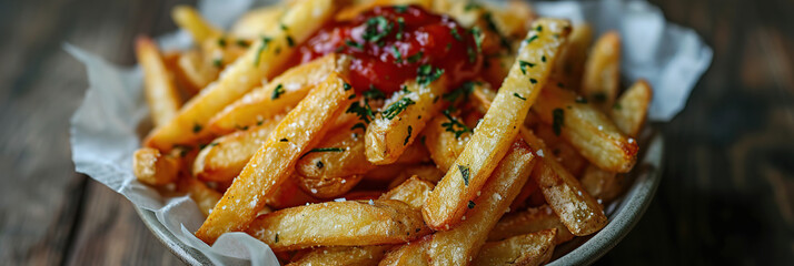 Potato fries on white plate
