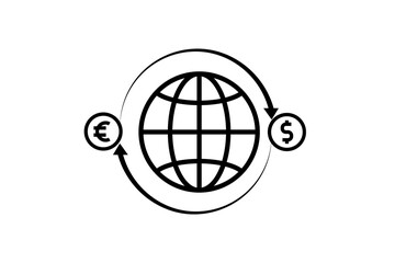 Currency Swap Symbol: Euro and US Dollar Exchange