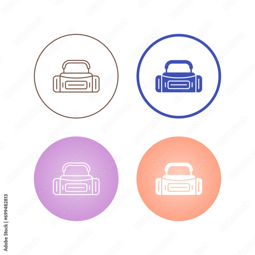 Sticker Sport Bag Vector Icon