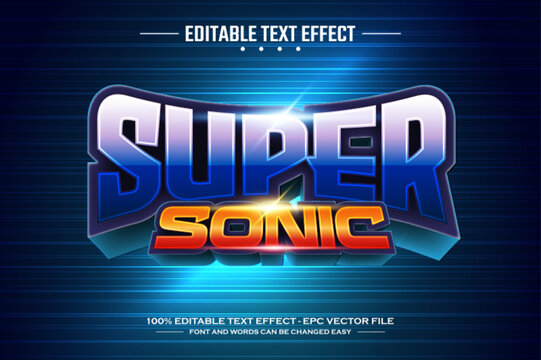 Super sonic 3D editable text effect template