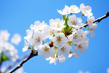 Obraz premium Season blooming plant nature blossoms sky tree white spring flowering branch