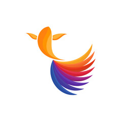 Fototapeta premium Fish icon logo with beautiful tail