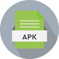 APK File icon with Purple Color in circular Shape