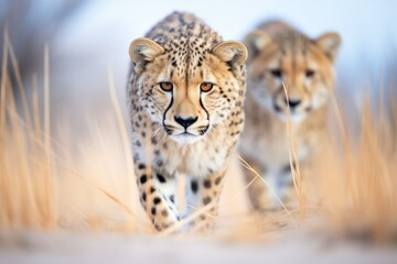 Fototapeta premium cheetahs intense gaze during pursuit